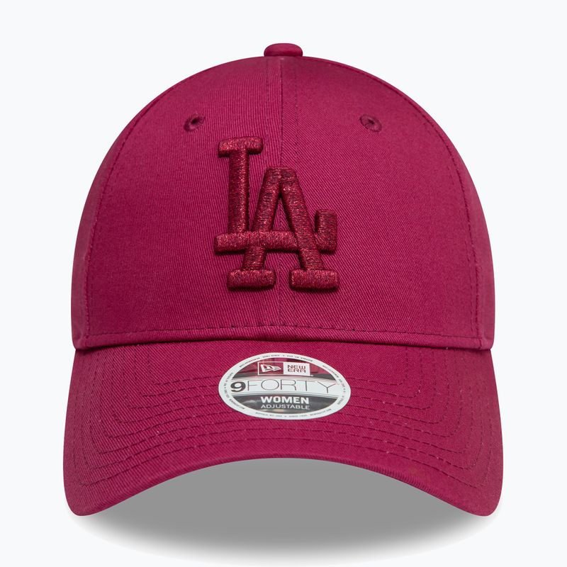 Бейсболка New Era Metallic Logo 9Forty Los Angeles Dodgers темно-червона 3