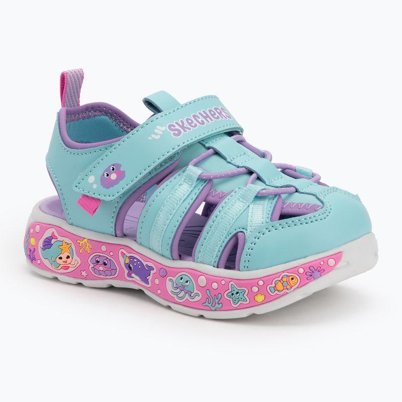Дитячі сандалі SKECHERS Play Scene Splash Cute Crew бірюзові/лавандові