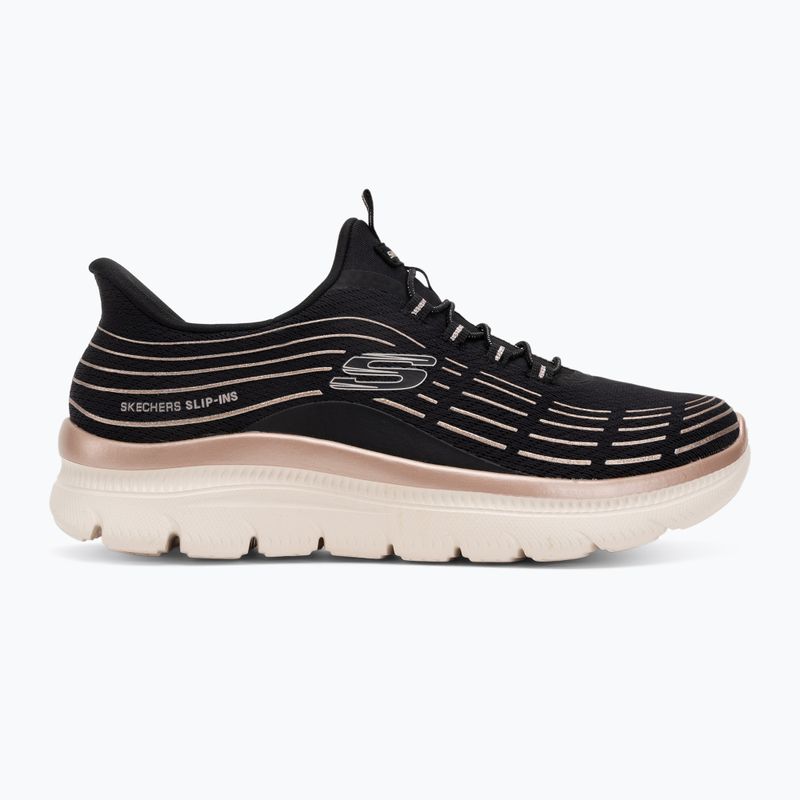 Кросівки жіночі SKECHERS Summits Plus Soft Luster black/rose gold 2