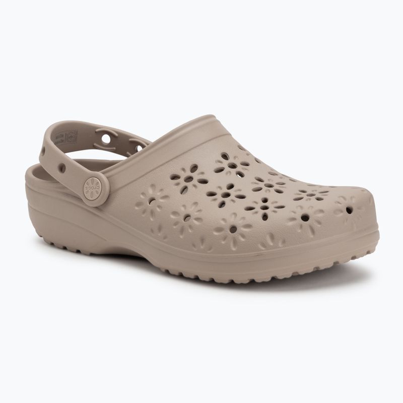 Шльопанці Crocs Classic Floral Cutout Clog taupe 2