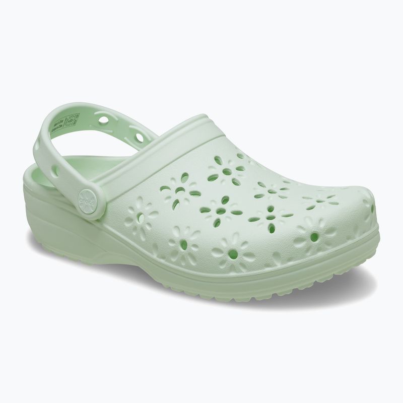 Шльопанці Crocs Classic Floral Cutout Clog jade tint