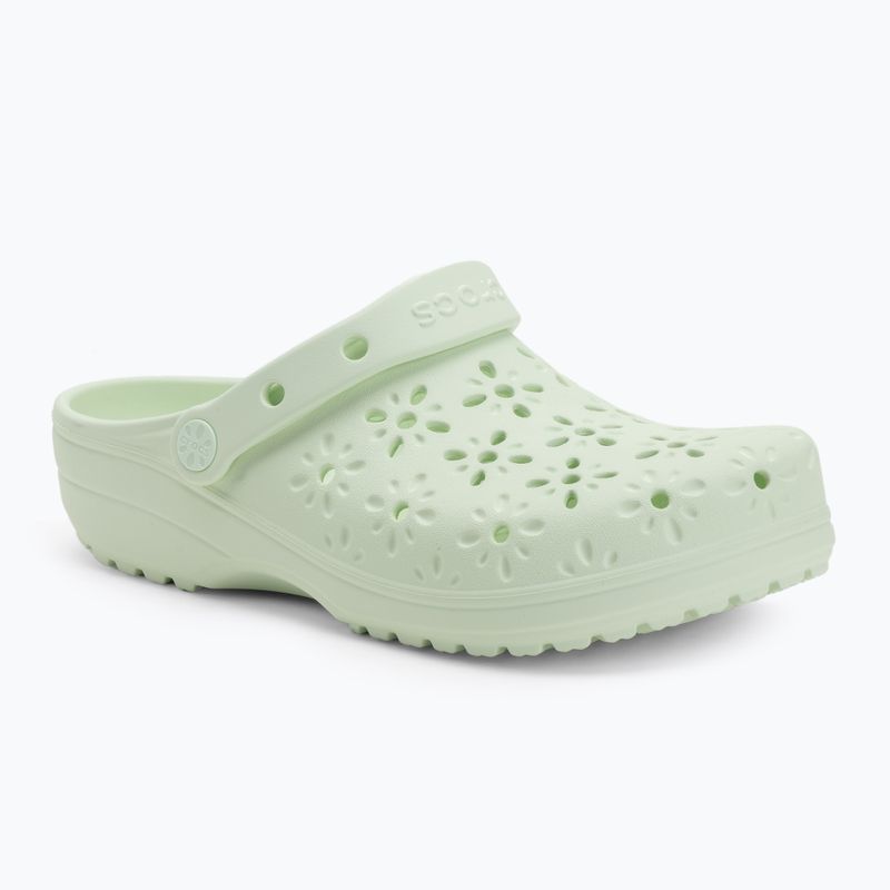Шльопанці Crocs Classic Floral Cutout Clog jade tint