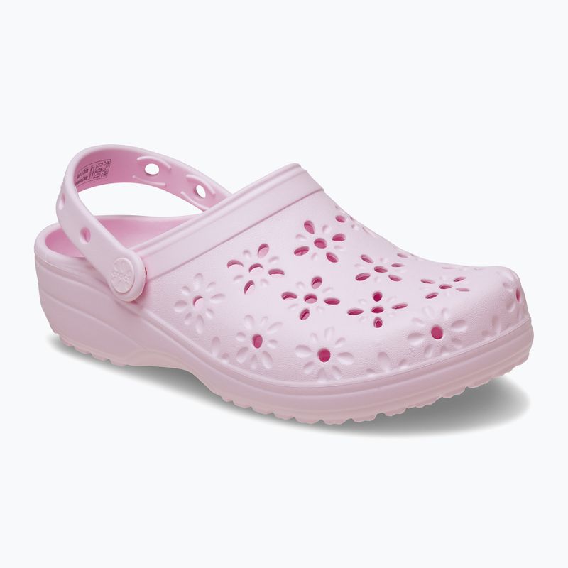 Шльопанці Crocs Classic Floral Cutout Clog pink milk