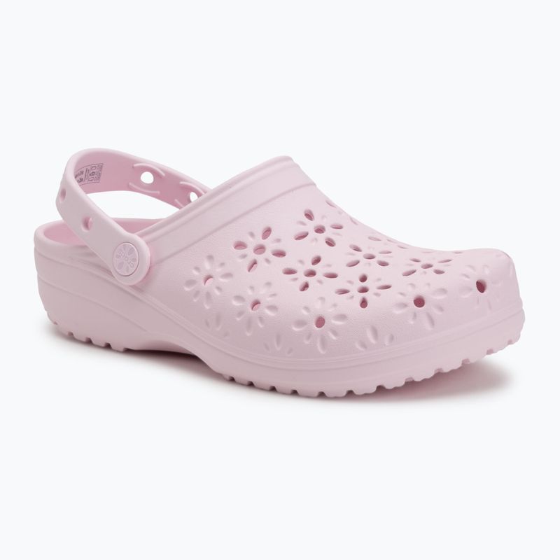 Шльопанці Crocs Classic Floral Cutout Clog pink milk 2