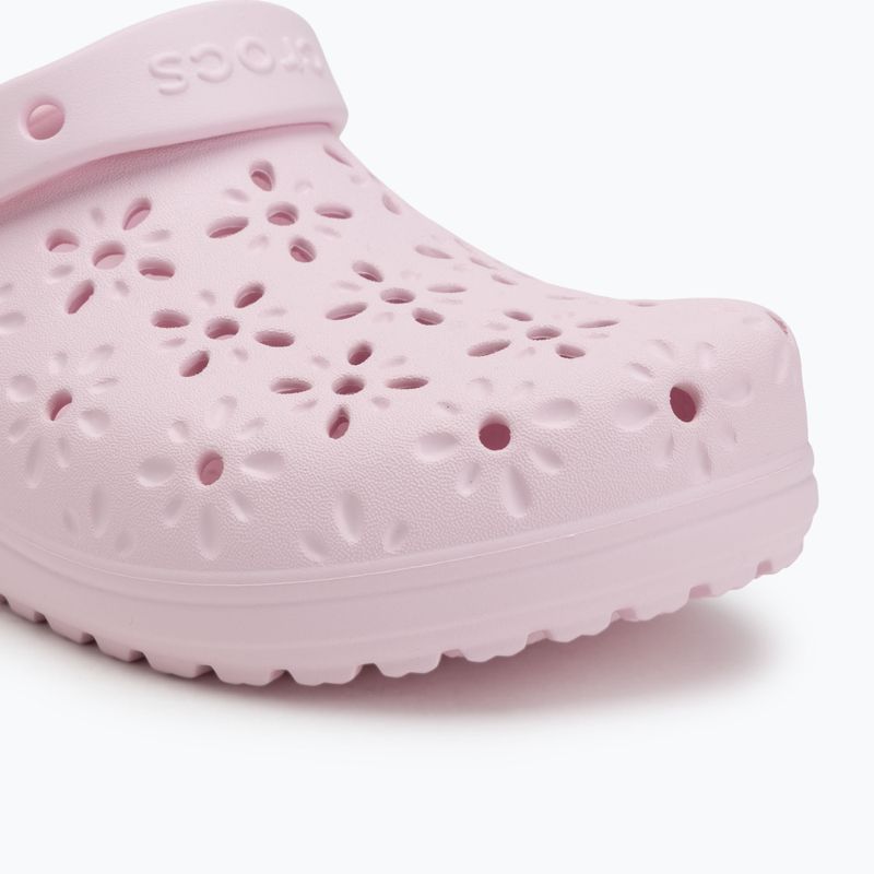 Шльопанці Crocs Classic Floral Cutout Clog pink milk 8