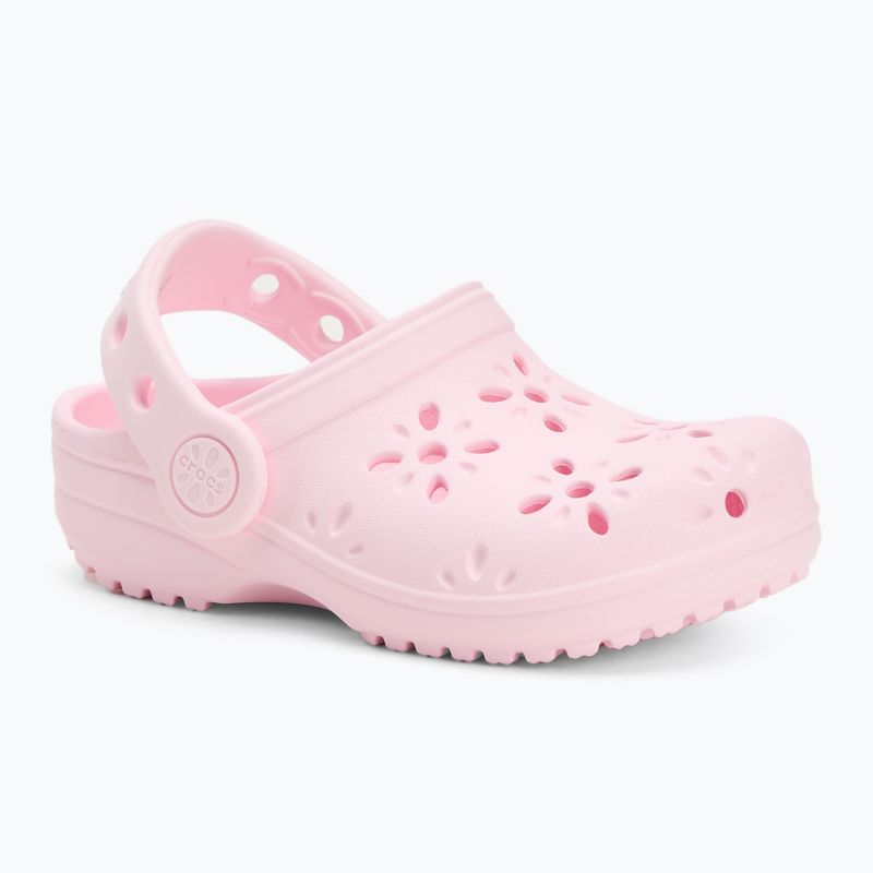 Шльопанці дитячі Crocs Classic Floral Cutout Clog Kids Toddler pink milk 2