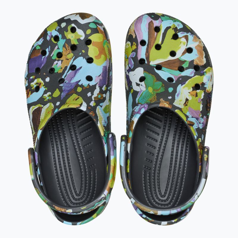 Шльопанці Crocs Classic Painted Floral Black Sand 13