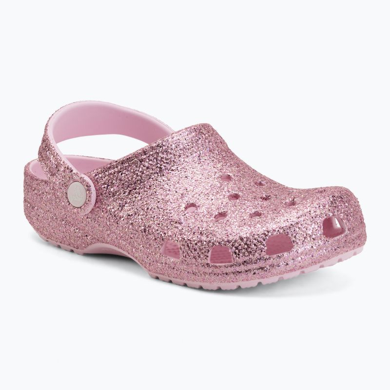 Шльопанці дитячі Crocs Classic Chunky Glitter pink milk 2