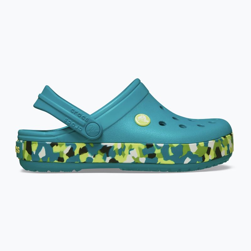 Шльопанці дитячі Crocs Crockband Glow Confetti Band turbo teal/multi 10
