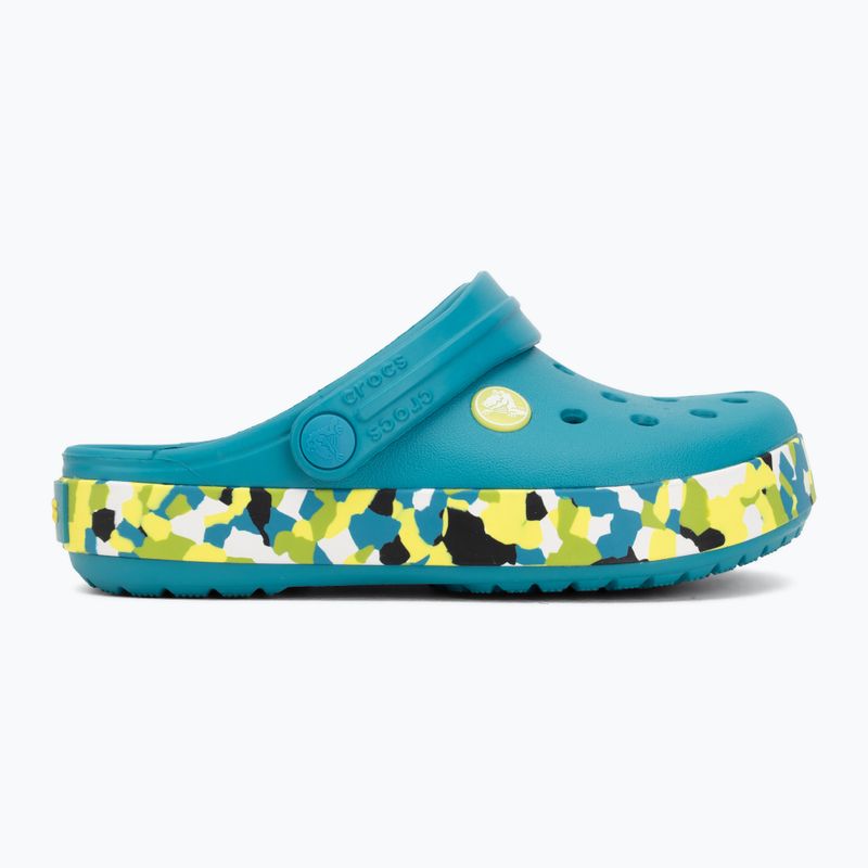 Шльопанці дитячі Crocs Crockband Glow Confetti Band turbo teal/multi 3