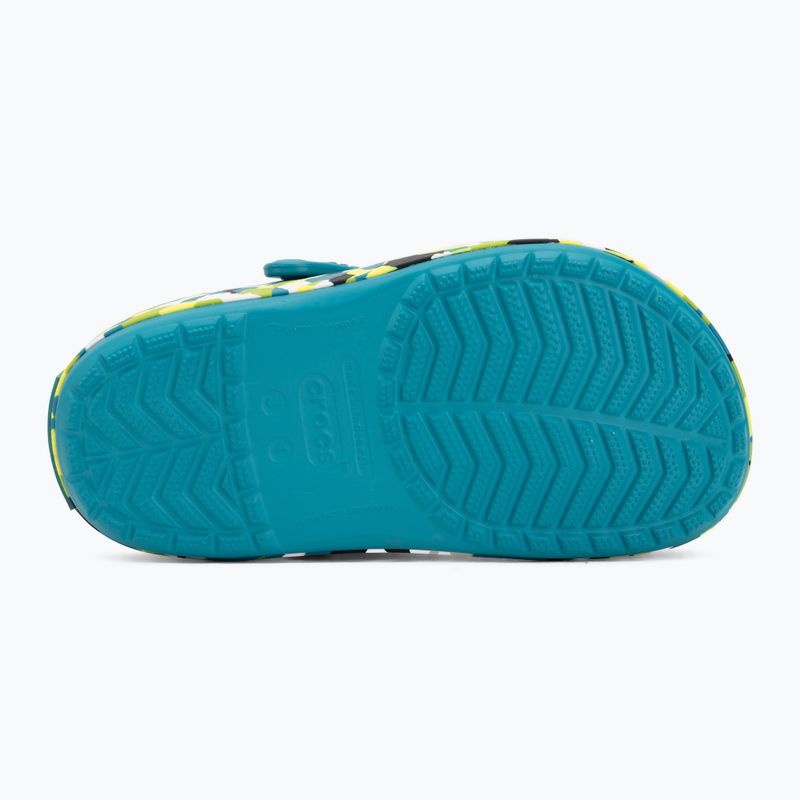 Шльопанці дитячі Crocs Crockband Glow Confetti Band turbo teal/multi 5