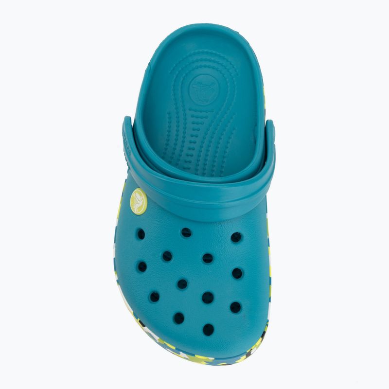 Шльопанці дитячі Crocs Crockband Glow Confetti Band turbo teal/multi 6