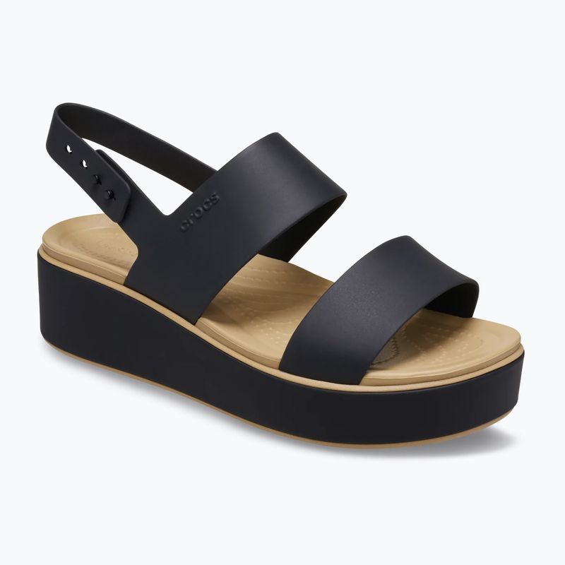 Сандалі жіночі Crocs Brooklyn Matte Wrap Low Wedge black/cashew 8
