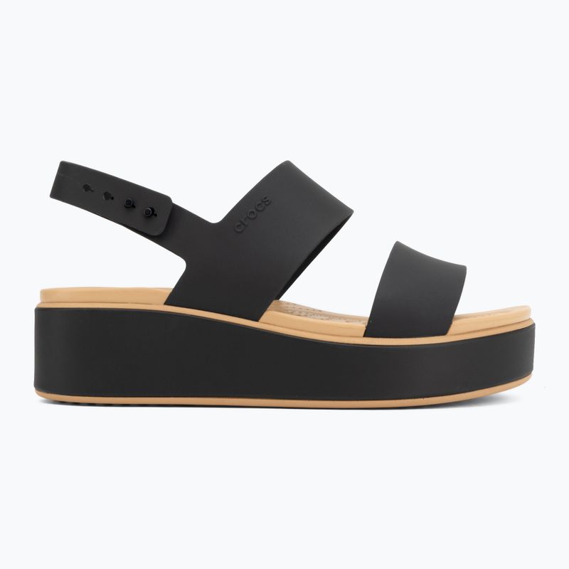 Сандалі жіночі Crocs Brooklyn Matte Wrap Low Wedge black/cashew 2