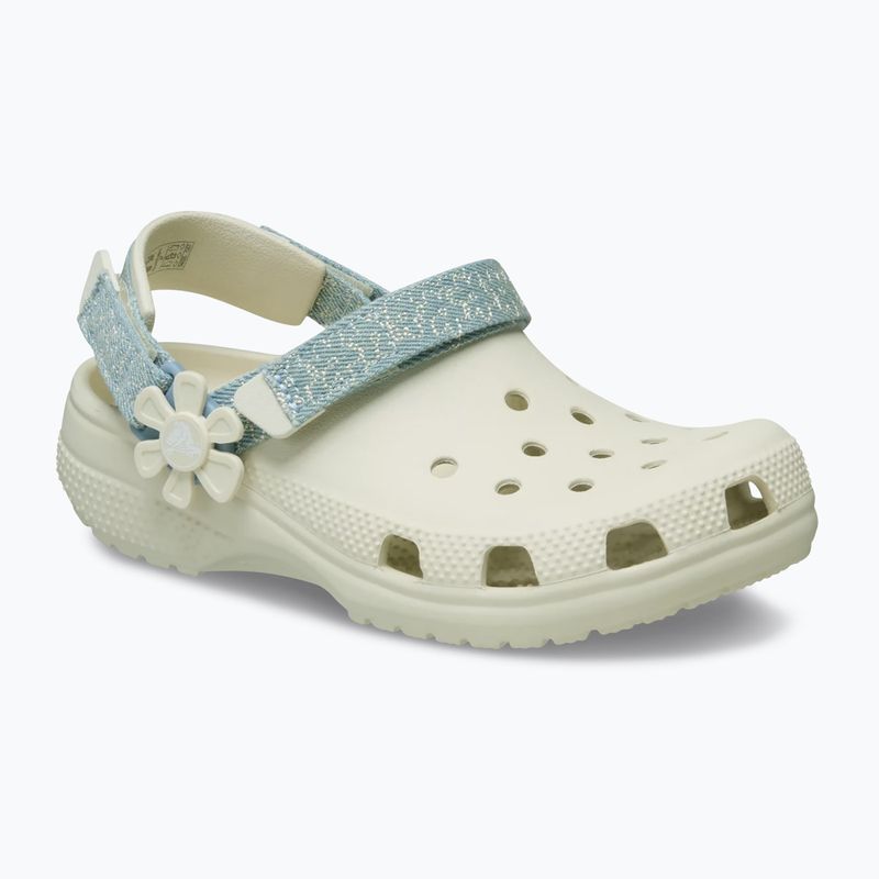 Шльопанці дитячі Crocs Classic Denim Flower Adjutment Backstrap summit white 9