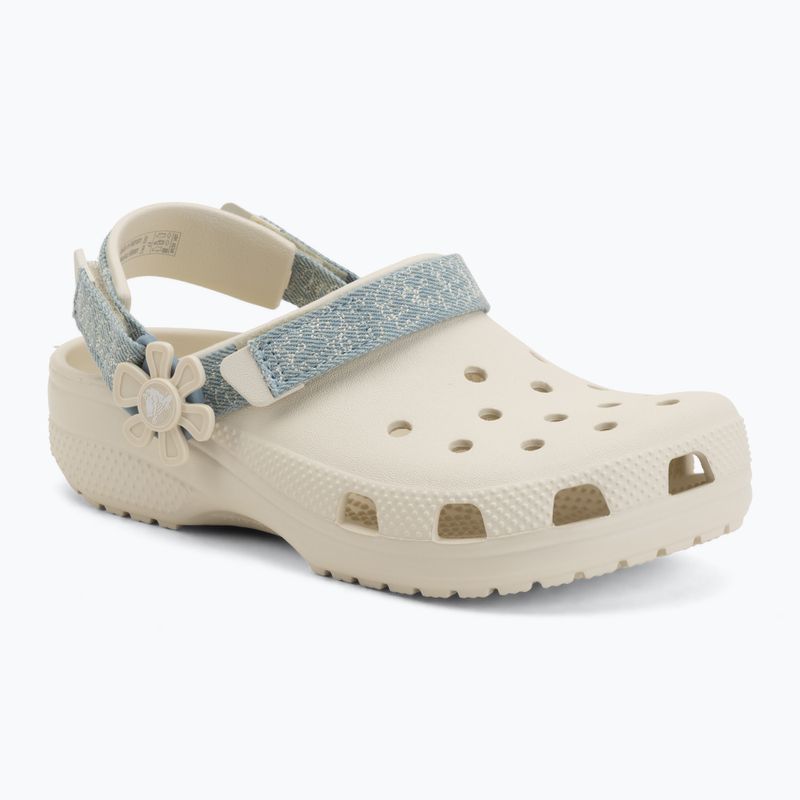 Шльопанці дитячі Crocs Classic Denim Flower Adjutment Backstrap summit white 2