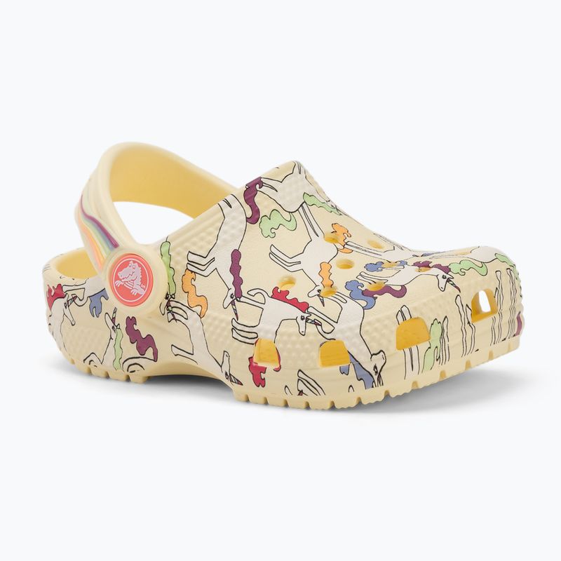 Шльопанці дитячі Crocs Classic Unicorn Graphic yellow light 2