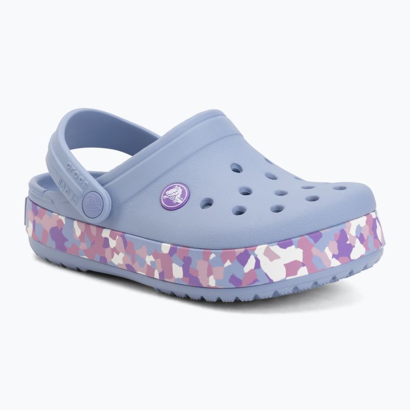 Шльопанці дитячі Crocs Crockband Glow Confetti Band blue haze/multi 2