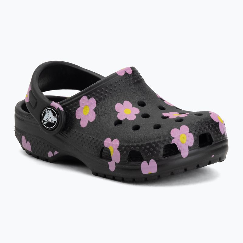 Шльопанці дитячі Crocs Classic Flower 212671 black 2
