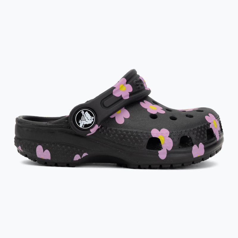 Шльопанці дитячі Crocs Classic Flower 212671 black 3