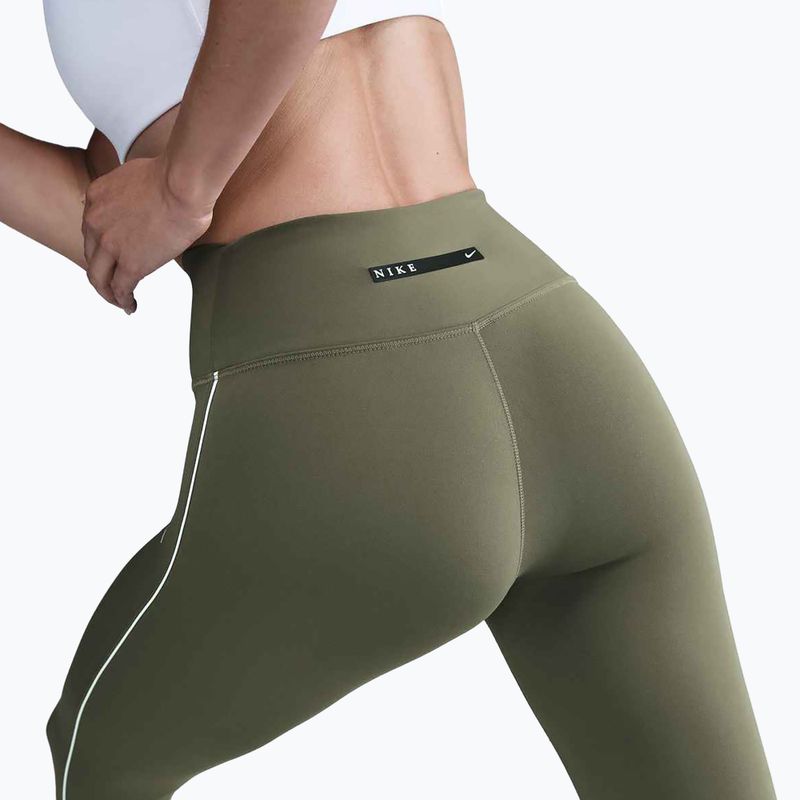 Легінси жіночі Nike One High-Waisted medium olive/white 4