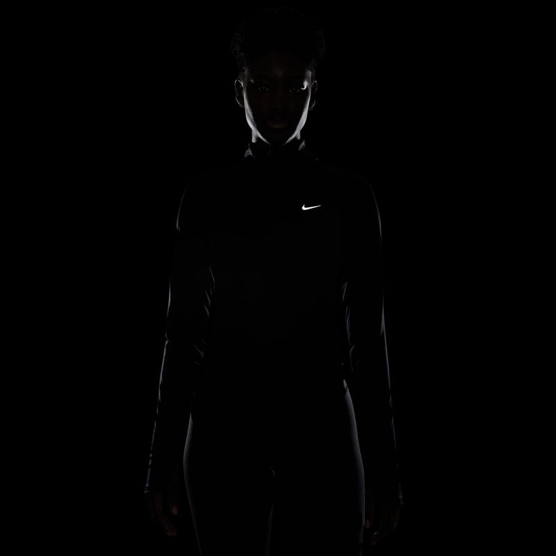 Жіноча бігова лонгслівка Nike Tempo Swoosh Run Dri-Fit 1/4-Zip black/white 6