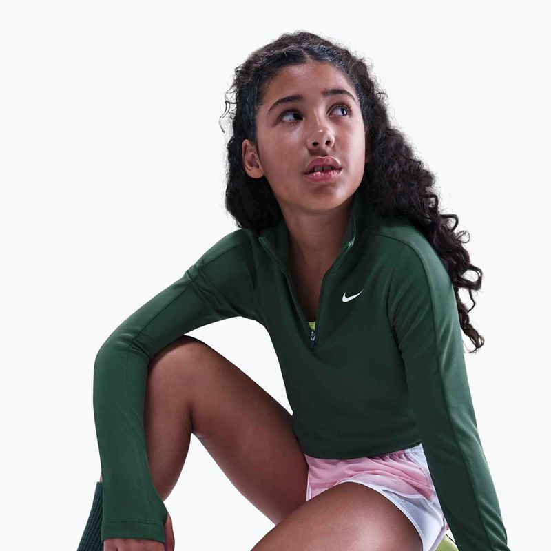 Лонгслів для тренувань дитячий Nike Dri-Fit 1/4 Zip fir/white 6