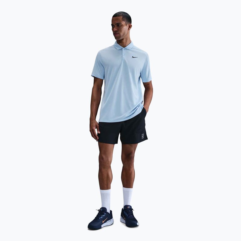 Футболка тенісна чоловіча Nike Court Dri-Fit Polo Solid celestine blue / black 2