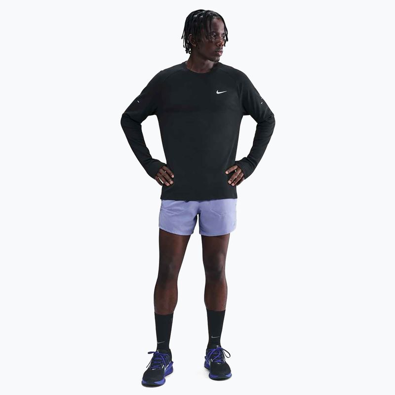 Лонгслів для бігу чоловічий Nike Stride Dri-Fit Waffle Crew black 2
