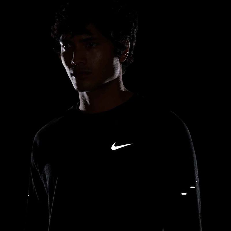 Лонгслів для бігу чоловічий Nike Stride Dri-Fit Waffle Crew black 7