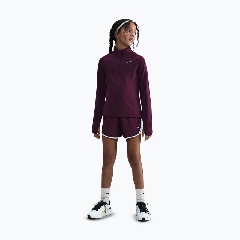 Лонгслів для тренувань дитячий Nike Dri-Fit 1/4 Zip bordeaux/white 2
