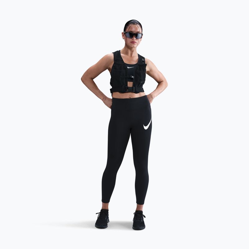 Жіночі легінси для бігу Nike Tempo Swoosh Run High-Waisted 7/8 black/white 2