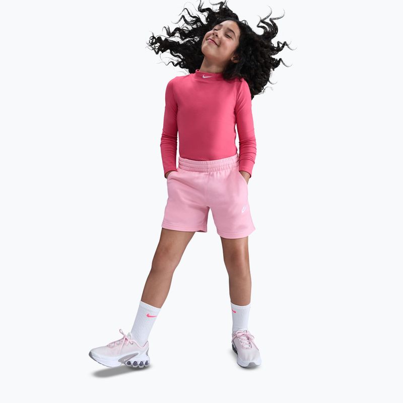 Дитячі шорти Nike Sportswear Club Fleece med soft pink/med soft pink/white 2