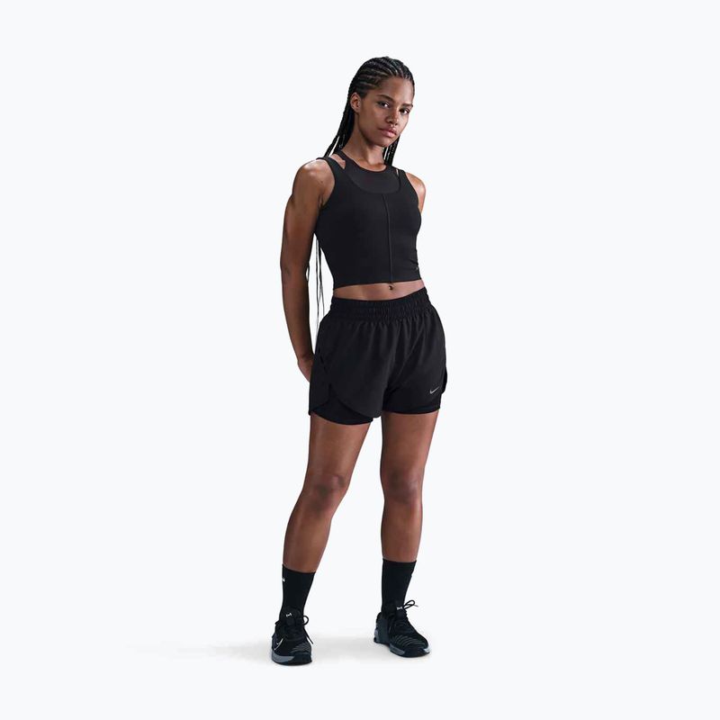Топ для тренувань жіночий Nike One Fitted Dri-Fit Cropped Tank black/dark smoke grey 2
