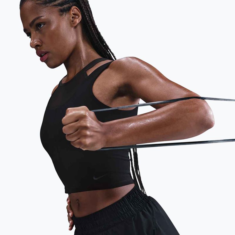 Топ для тренувань жіночий Nike One Fitted Dri-Fit Cropped Tank black/dark smoke grey 4