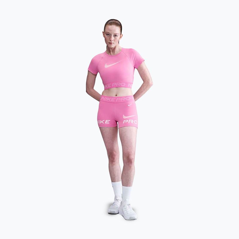 Топ для тренувань жіночий Nike Pro Dri-Fit Graphic Cropped playful pink/pink foam/white 2