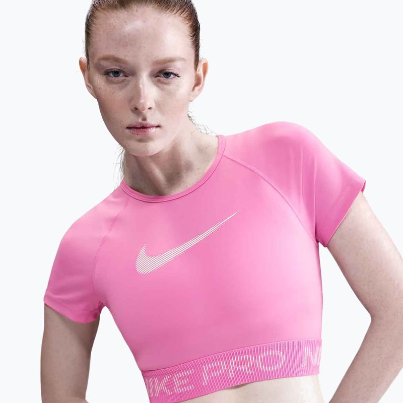 Топ для тренувань жіночий Nike Pro Dri-Fit Graphic Cropped playful pink/pink foam/white 4