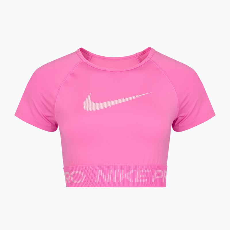 Топ для тренувань жіночий Nike Pro Dri-Fit Graphic Cropped playful pink/pink foam/white 7