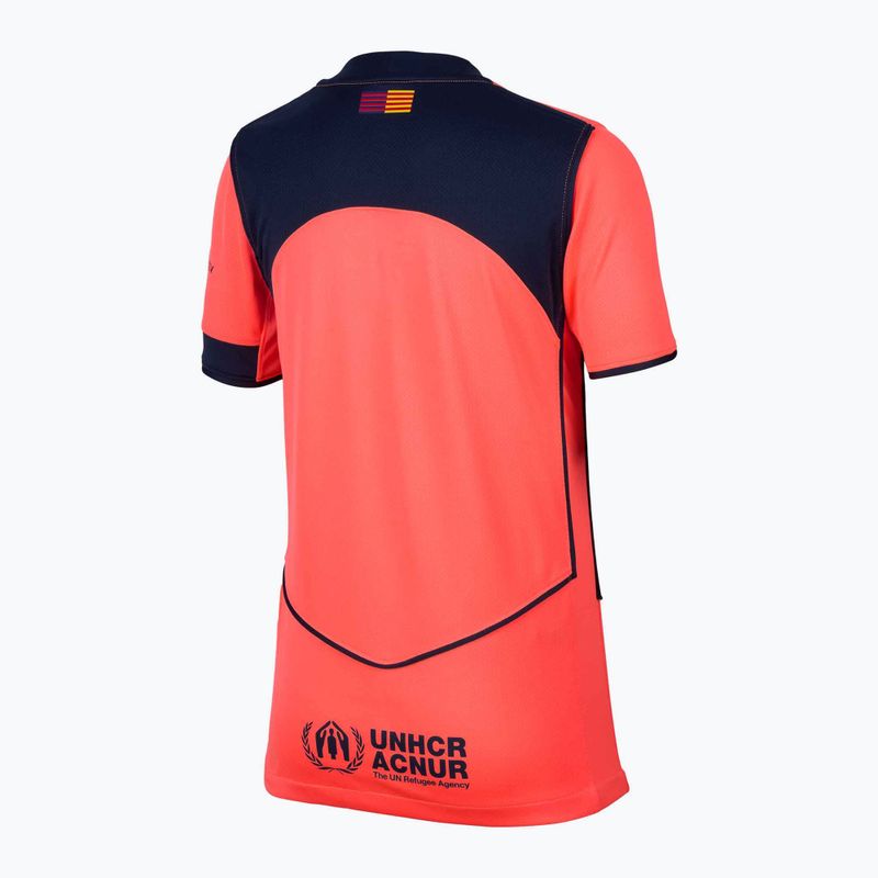 Футболка футбольна дитяча Nike FC Barcelona 2025/26 Stadium Third Jr bright mango/midnight navy/midnight navy 2