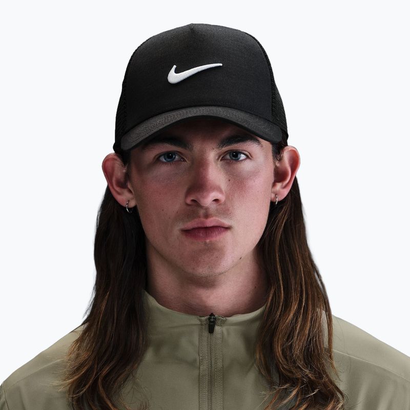 Чоловіча кепка з козирком Nike Rise Structured Trucker black/black/white 7