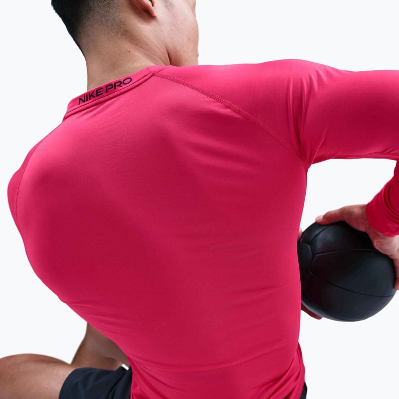 Лонгслів для тренувань чоловічий Nike Pro Dri-Fit Tight Fitness rush pink/black 5