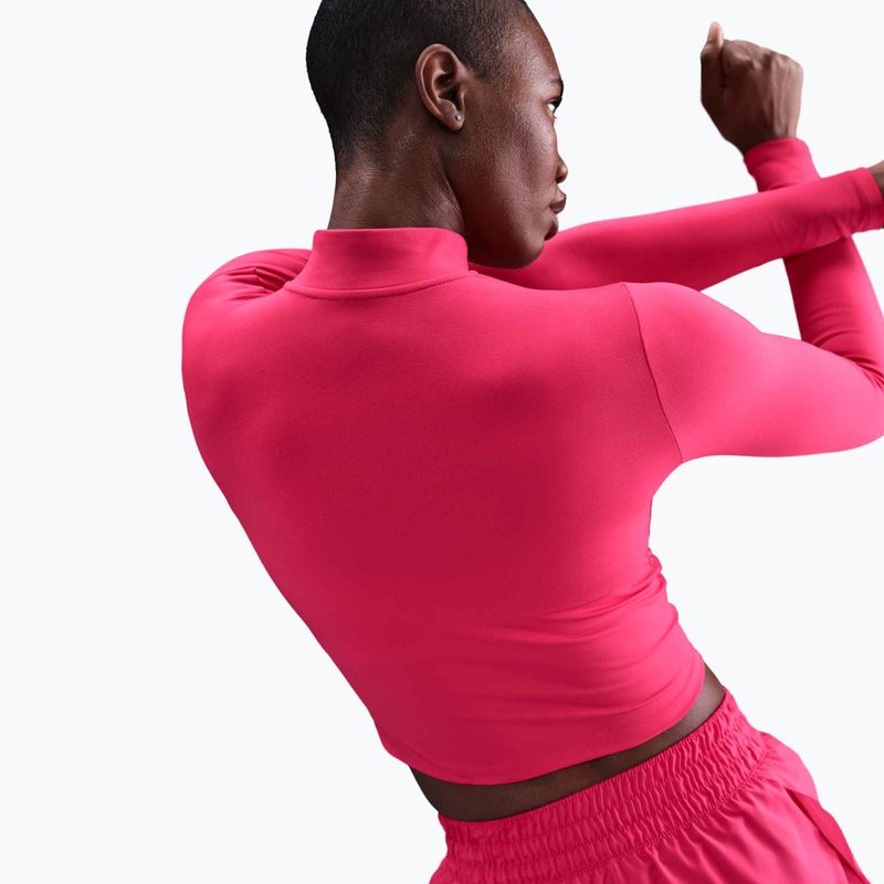 Жіночий лонгслів Nike One Fitted Dri-Fit 1/4 Zip Mid Layer rush pink/white 4