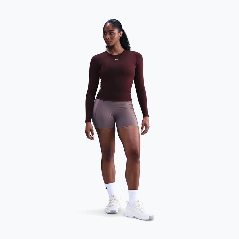 Жіночний лонгслів Nike One Fitted Dri-Fit burgundy crush/white 2
