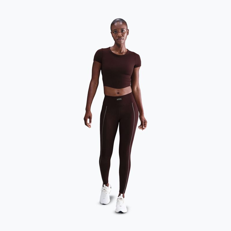 Legginsy damskie Nike One High-Waisted burgundy crush 2
