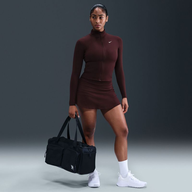 Кофта для тренувань жіноча Nike One Fitted Dri-Fit Full-Zip burgundy crush/white 6