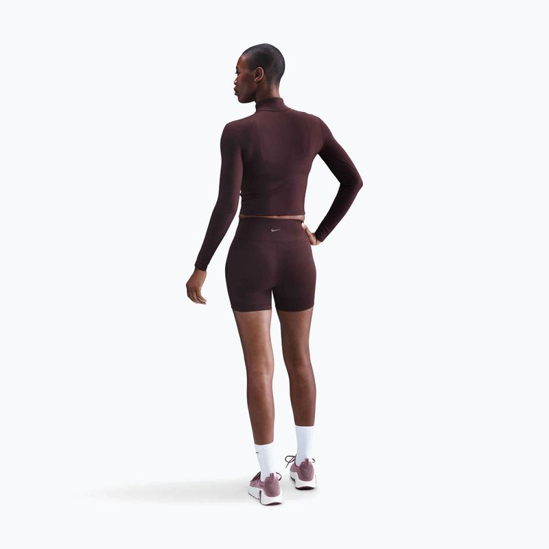 Жіночий лонгслів Nike One Fitted Dri-Fit 1/4 Zip Mid Layer burgundy crush/white 3