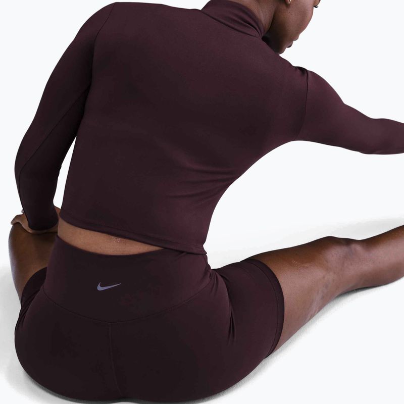 Футболка жіноча Nike One Fitted Dri-Fit 1/4 Zip Mid Layer burgundy crush/white 4