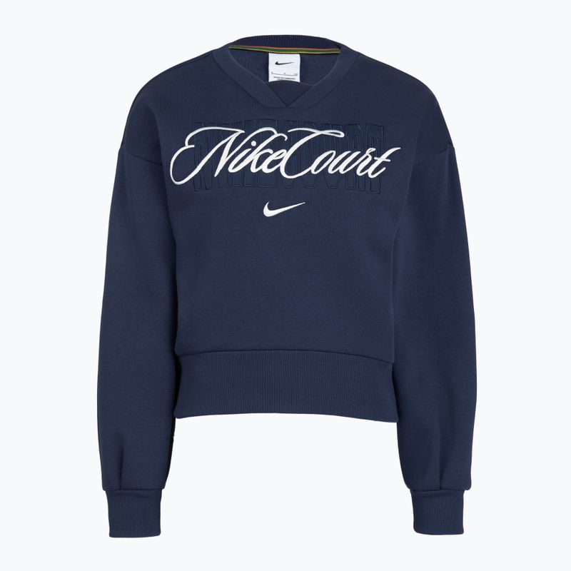 Кофта жіноча Nike Court Collection French Terry Crew Neck midnight navy/sail 4