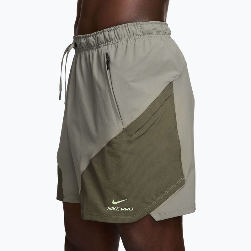Чоловічі шорти Nike Pro Training Dri-Fit 6" light army/medium olive/light liquid lime 3