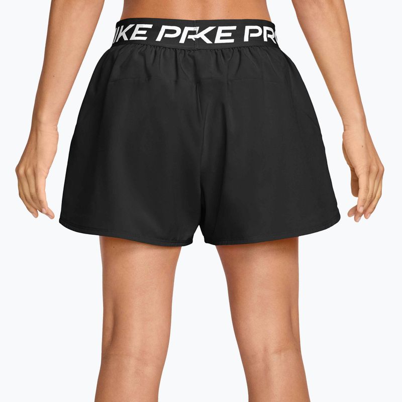 Spodenki treningowe damskie Nike Pro Dri-Fit Mid-Rise Brief-Lined 3" black/white 2